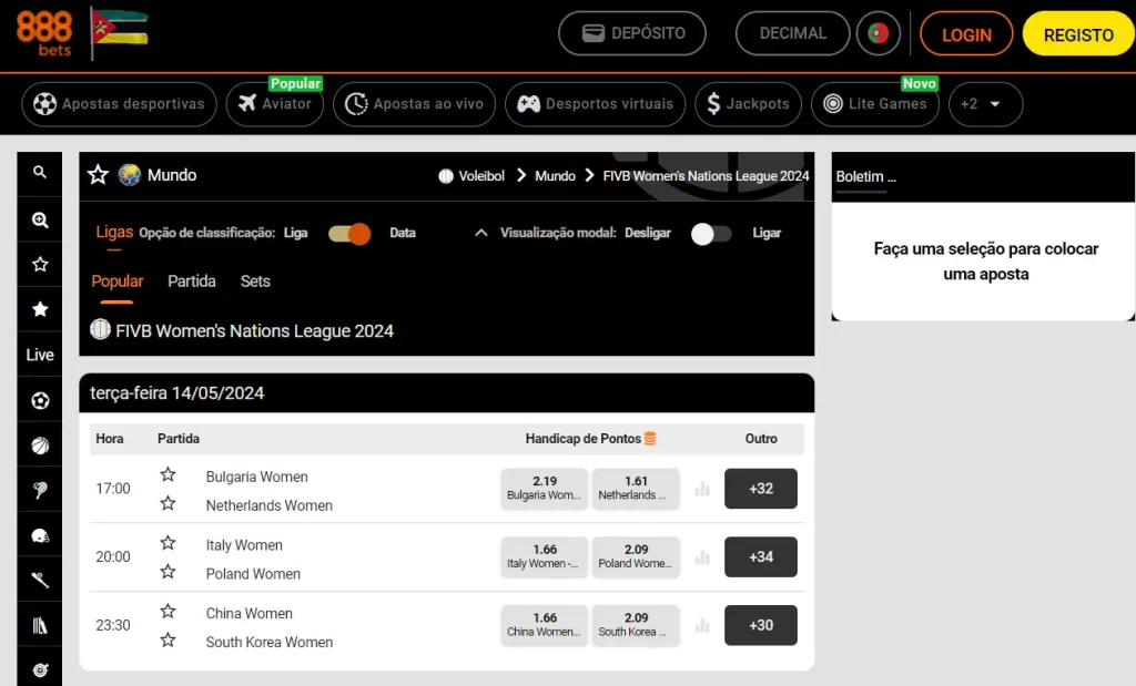 888 Bet apostas em voleibol